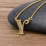 Necklace Gold 26 Letters Charm Pendants  Chain Jewelry For Women Girls