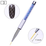 NICOLE DIARY UV Gel Brush Liner Painting Pen Acrylic Drawing Brush for Nails Gradient Rhinestone Handle  Nail Art Tool