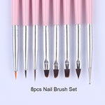 NICOLE DIARY UV Gel Brush Liner Painting Pen Acrylic Drawing Brush for Nails Gradient Rhinestone Handle  Nail Art Tool