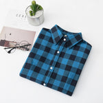 2020 Women Blouses Brand New Excellent Quality Flannel Red Plaid Shirt Women Cotton Casual Long Sleeve Shirt Tops Lady Clothes