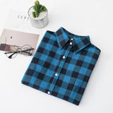 2020 Women Blouses Brand New Excellent Quality Flannel Red Plaid Shirt Women Cotton Casual Long Sleeve Shirt Tops Lady Clothes