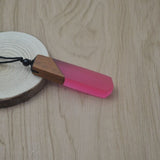 Vintage men woman fashionable wood resin necklace pendant