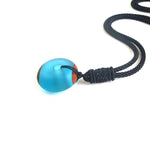 Vintage men woman fashionable wood resin necklace pendant