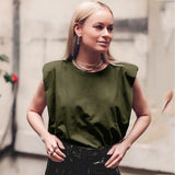 Summer Sleeveless Top Female O Neck White Women Blouse Shirt Ladies Loose solid Chic Casual Blouses Black 2020 Cotton Brown