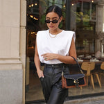 Summer Sleeveless Top Female O Neck White Women Blouse Shirt Ladies Loose solid Chic Casual Blouses Black 2020 Cotton Brown