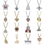 Fashion Punk Hip Hop Women Men Movie Characters Pendant Necklace Crystal Rhinestone Chain Necklace Creative Necklaces Jewelry