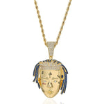 Fashion Punk Hip Hop Women Men Movie Characters Pendant Necklace Crystal Rhinestone Chain Necklace Creative Necklaces Jewelry