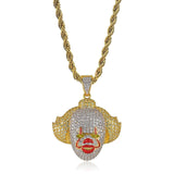 Fashion Punk Hip Hop Women Men Movie Characters Pendant Necklace Crystal Rhinestone Chain Necklace Creative Necklaces Jewelry