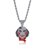 Fashion Punk Hip Hop Women Men Movie Characters Pendant Necklace Crystal Rhinestone Chain Necklace Creative Necklaces Jewelry