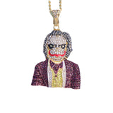 Fashion Punk Hip Hop Women Men Movie Characters Pendant Necklace Crystal Rhinestone Chain Necklace Creative Necklaces Jewelry