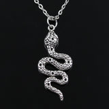Snake Pendant Round Cross Chain Necklace  for Men Women