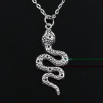 Snake Pendant Round Cross Chain Necklace  for Men Women