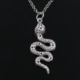 Snake Pendant Round Cross Chain Necklace  for Men Women