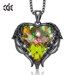 Pendant Angel Wings Heart Necklace  for Women