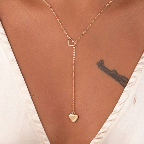 jewelry copper heart chain link necklace for women girl