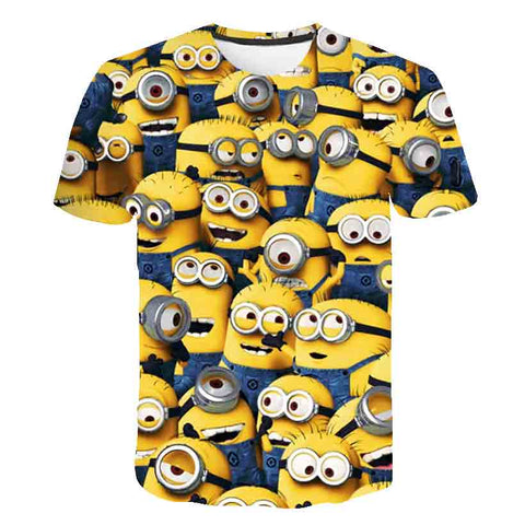 3D baby Cartoon Print Minions T shirt kids Cute Banana boys girls Clothes T-Shirt Summer O'Neck Yellow Clothes Dropship 4T-14T