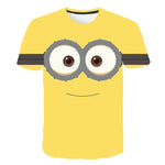 3D baby Cartoon Print Minions T shirt kids Cute Banana boys girls Clothes T-Shirt Summer O'Neck Yellow Clothes Dropship 4T-14T