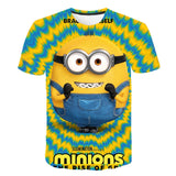 3D baby Cartoon Print Minions T shirt kids Cute Banana boys girls Clothes T-Shirt Summer O'Neck Yellow Clothes Dropship 4T-14T