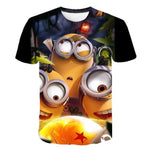 3D baby Cartoon Print Minions T shirt kids Cute Banana boys girls Clothes T-Shirt Summer O'Neck Yellow Clothes Dropship 4T-14T
