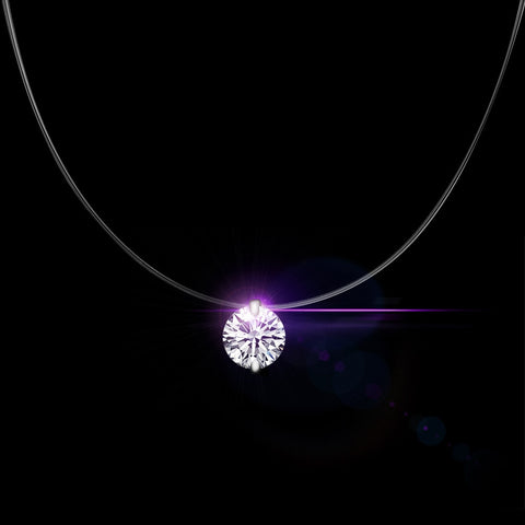 Trendy Female Transparent Fishing Line Necklace Silver Invisible Chain Necklace Women Rhinestone Choker Necklace Fashion Jewelry