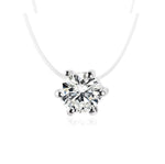 Trendy Female Transparent Fishing Line Necklace Silver Invisible Chain Necklace Women Rhinestone Choker Necklace Fashion Jewelry