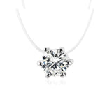 Trendy Female Transparent Fishing Line Necklace Silver Invisible Chain Necklace Women Rhinestone Choker Necklace Fashion Jewelry