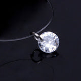 Trendy Female Transparent Fishing Line Necklace Silver Invisible Chain Necklace Women Rhinestone Choker Necklace Fashion Jewelry