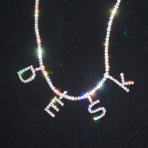 Initials Letters Necklaces & Pendant for Men Women Gold Silver Color