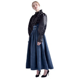 Vintage Skirt Long Steamounk Medieval Woman Elegant Walking Solid Hight Waist Middle Ages Renaissance Costumes Swing Skirts