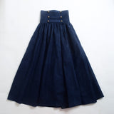 Vintage Skirt Long Steamounk Medieval Woman Elegant Walking Solid Hight Waist Middle Ages Renaissance Costumes Swing Skirts