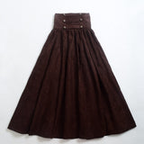 Vintage Skirt Long Steamounk Medieval Woman Elegant Walking Solid Hight Waist Middle Ages Renaissance Costumes Swing Skirts