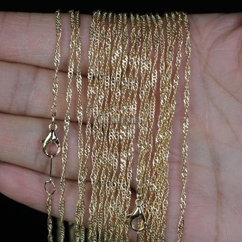 Necklaces Gold Color Water Wave Chain Jewelry Necklace Chains