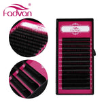 Fadvan Eyelashes for Building 8-14mm Silk Soft False Eyelash Extension Synthetic Individual Lashed Makeup Tools J/B/C/D/DD Curl