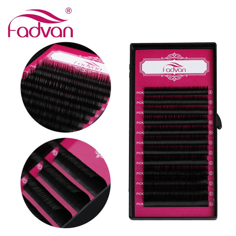 Fadvan Eyelashes for Building 8-14mm Silk Soft False Eyelash Extension Synthetic Individual Lashed Makeup Tools J/B/C/D/DD Curl