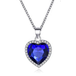 SUMENG 2020 New Titanic Heart Of Ocean Blue Heart Love Forever Pendant Necklace For Women Men Jewelry Gift