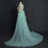 Women Detachable Tulle Overskirt Wedding Bridal Skirt 5-Layers Train Maxi Overlay Skirts