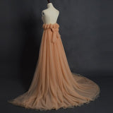 Women Detachable Tulle Overskirt Wedding Bridal Skirt 5-Layers Train Maxi Overlay Skirts