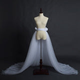 Women Detachable Tulle Overskirt Wedding Bridal Skirt 5-Layers Train Maxi Overlay Skirts