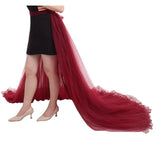Women Detachable Tulle Overskirt Wedding Bridal Skirt 5-Layers Train Maxi Overlay Skirts