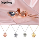heart love forever pendant Necklace Enlarge Photo Small Box Necklace Heart Shaped Creative Gift Jewelry Decoration Femme #ZC