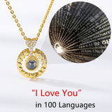 Top Quality Four Heart Necklaces For Women Friendship Forever Jewelry 100 Language i Love You Projection Necklace Collares Mujer