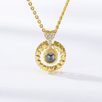 Top Quality Four Heart Necklaces For Women Friendship Forever Jewelry 100 Language i Love You Projection Necklace Collares Mujer