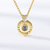 Top Quality Four Heart Necklaces For Women Friendship Forever Jewelry 100 Language i Love You Projection Necklace Collares Mujer
