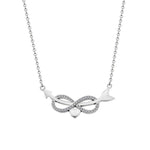Forever Love Infinity Pendant Necklace Collier Colar Stainless Steel Chain Arrow Heart Necklace For Women Engagement Gift