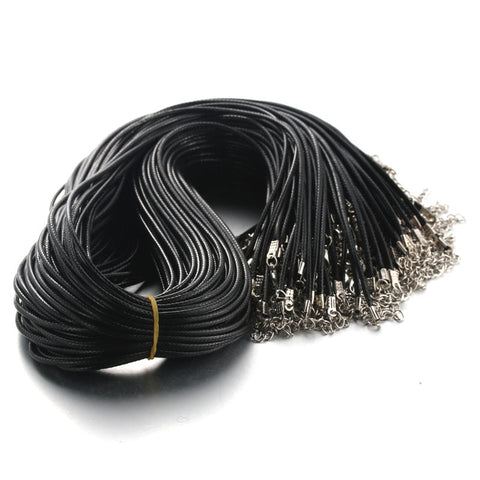 Black Braided Rope Necklaces Lobster clasp Rope Chain