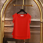 Fashion Brand Short sleeve Women's blouse Summer New Chiffon shirt Sheer O-Neck Casual blouse Plus Size 6XL Loose Female Tops