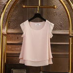 Fashion Brand Short sleeve Women's blouse Summer New Chiffon shirt Sheer O-Neck Casual blouse Plus Size 6XL Loose Female Tops