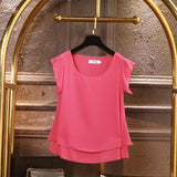 Fashion Brand Short sleeve Women's blouse Summer New Chiffon shirt Sheer O-Neck Casual blouse Plus Size 6XL Loose Female Tops