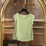 Fashion Brand Short sleeve Women's blouse Summer New Chiffon shirt Sheer O-Neck Casual blouse Plus Size 6XL Loose Female Tops